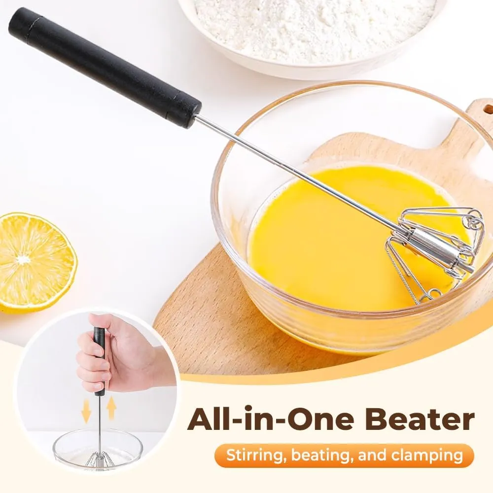 New Egg Whisk Hand Push Rotary Whisks Blender$ Egg Scrambler Manual Mixer Stirrer Wisking Tool Small Whisks for Cooking Kitchen Gadgets (2 Pcs) Stainless Steel briefly Semi-Automatic Whisk$ 2025 