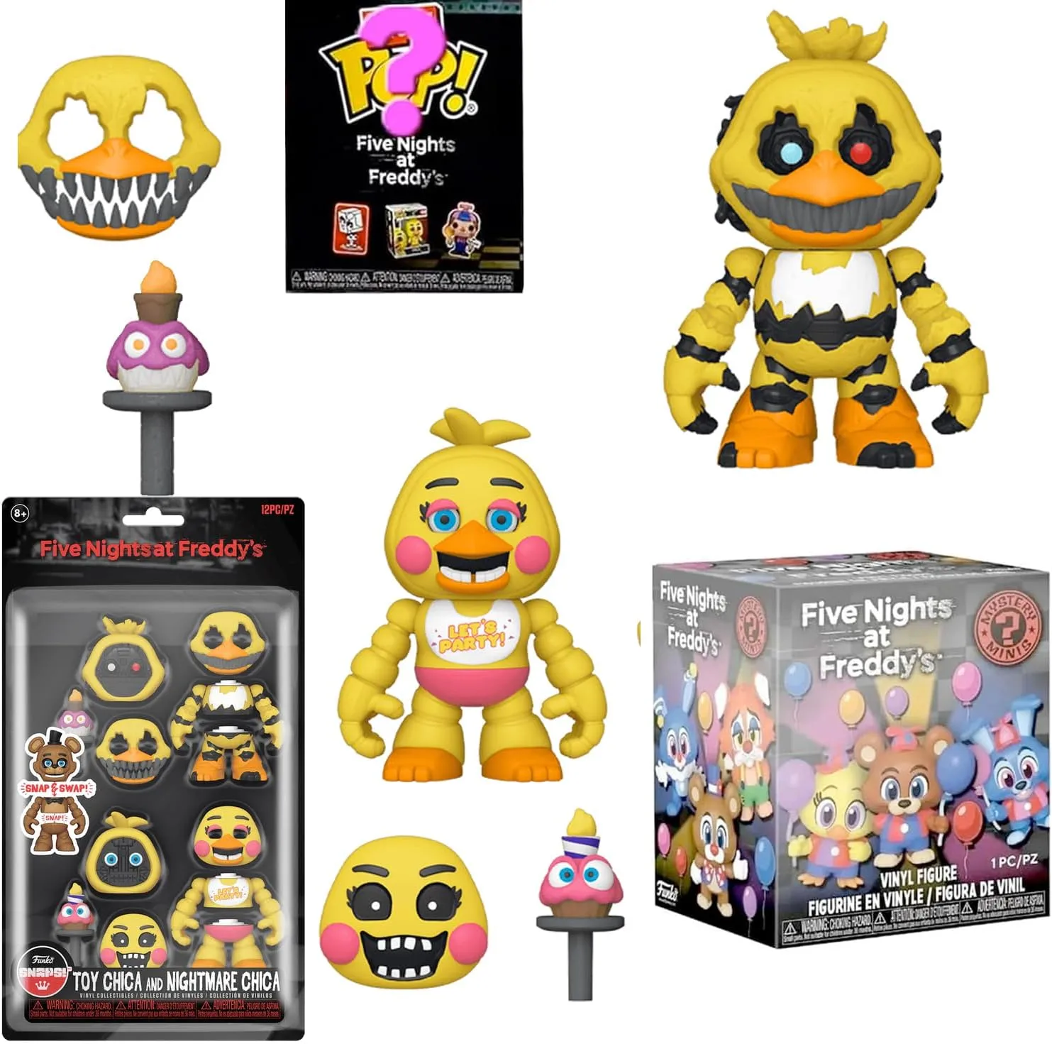 Nights at Freddy's Mini Figure Bundled with Chica Plush!   Balloon Blind Box antarctica finch wan skeletally   Pocket Pop!   Bitty Classic Characters 4 Items Horror Night Pint Sized Five 