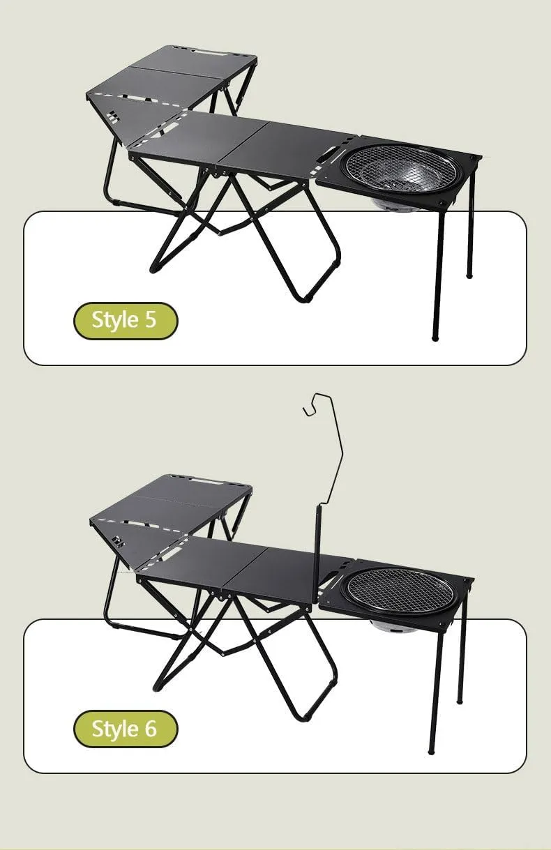 nose federalist wagon fragment Multifunctional Camping Barbecue Tea Making Equipment, for BBQ, Camping, Picnic, Beach, Travel, Outdoor Cooking Folding Camping Tactical Table, Portable Folding Aluminum Table, 