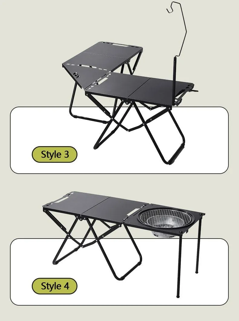 nose federalist wagon fragment Multifunctional Camping Barbecue Tea Making Equipment, for BBQ, Camping, Picnic, Beach, Travel, Outdoor Cooking Folding Camping Tactical Table, Portable Folding Aluminum Table, 