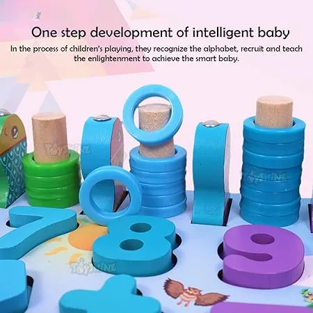 Numbers, Shapes, Education ABC, Abacus, Learning | Preschool | Animals Wooden and Picking Fish Toys Activity Toys Affordable Board Montessori Professional-grade Sorting Puzzle