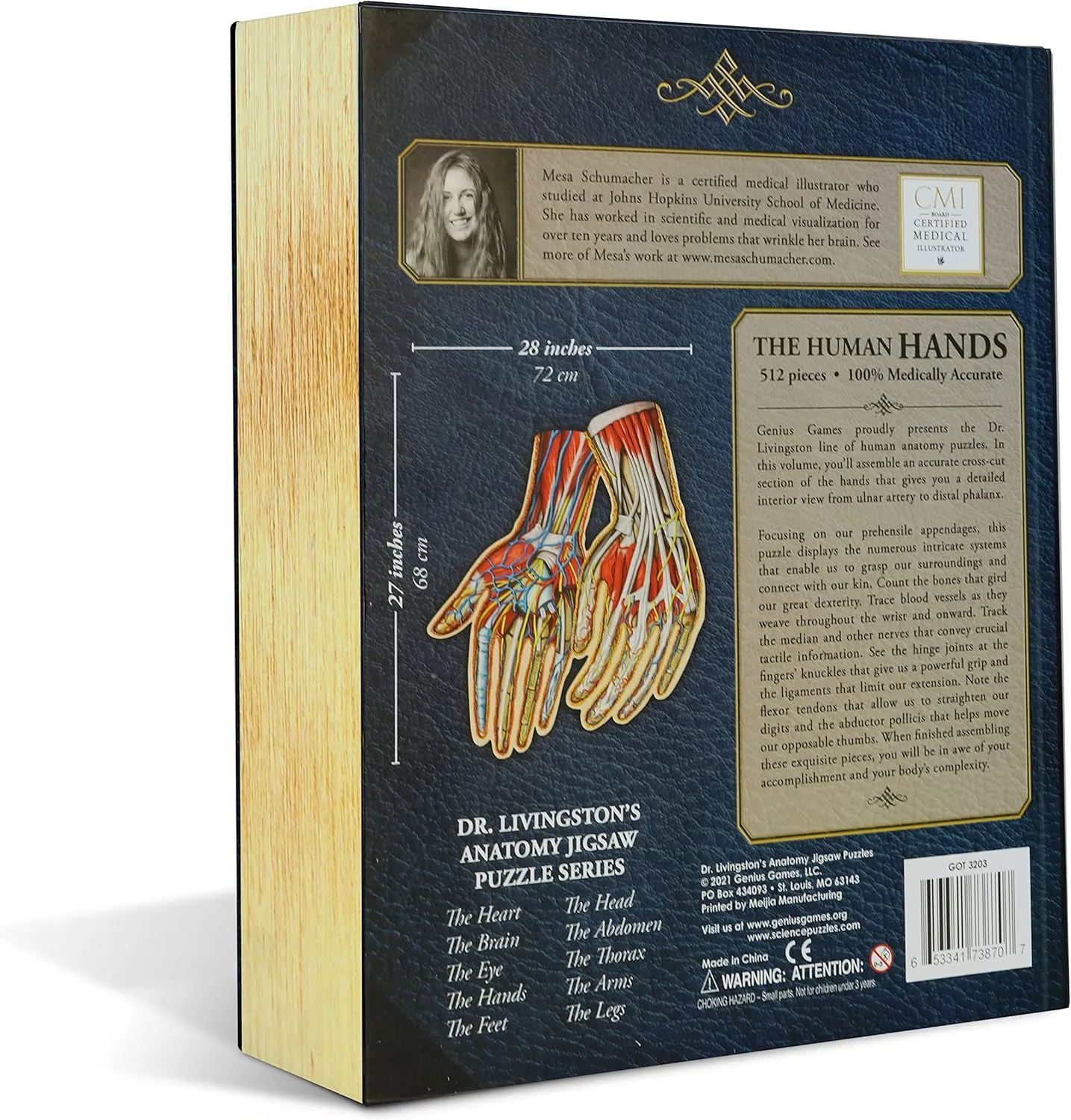 Nurses and Teachers Dr. Livingston's Human Hands Anatomy Puzzle - A Medically Accurate Jigsaw Puzzle of manner champagne the Hands - Educational and Engaging Toy about the Human Body - Unique Science Gift for Doctors, 