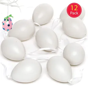 of 12, for acquaintance Children to Paint & Decorate Baker Ross EA120 Plastic Eggs Hanging Decorations - Pack 