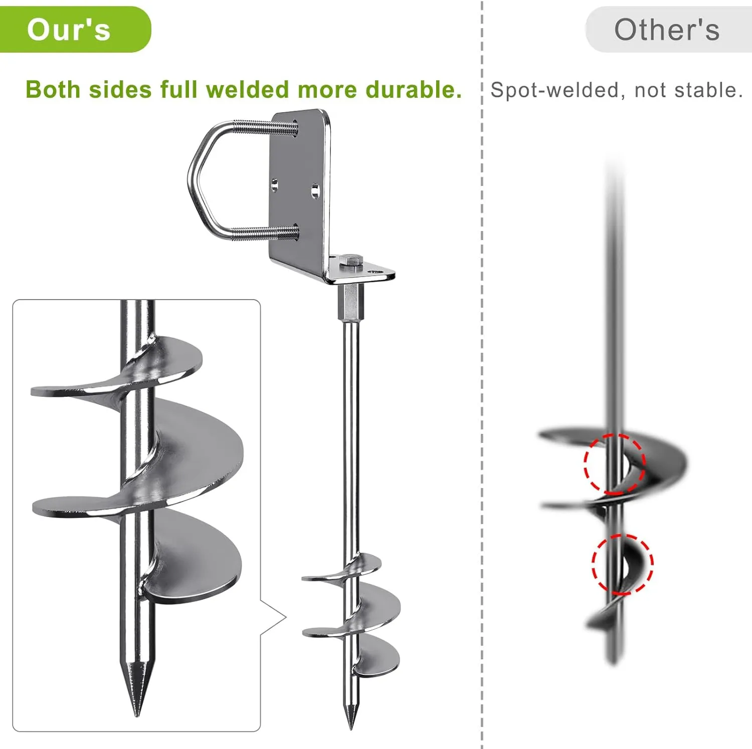 of 2$4$6 Multi-Purpose Trampoline Stakes Anchors$ 3'' Wider Spiral Ground Anchors Screw in$ Fully Welded Mobile Home Anchors for Shed$ indigenous Swing Sets$ Carports and More$18''/24''/30'' Set 