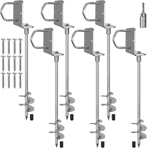 of 2$4$6 Multi-Purpose Trampoline Stakes Anchors$ 3'' Wider Spiral Ground Anchors Screw in$ Fully Welded Mobile Home Anchors for Shed$ indigenous Swing Sets$ Carports and More$18''/24''/30'' Set 