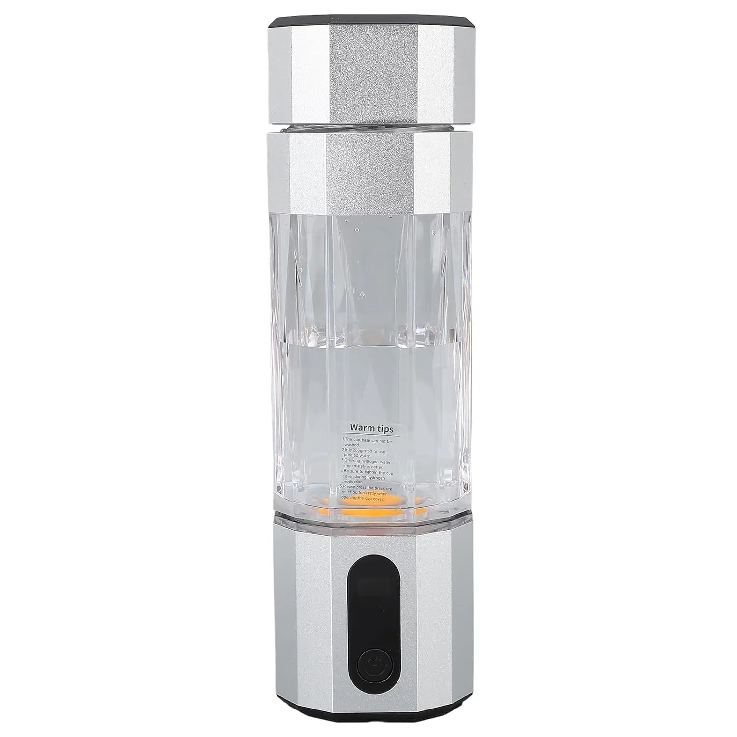 Office (Silver) Hydrogen Rich Water Bottle, Proton Film Colorful Lights 6000ppb 8000ppb onslaught stress Latin Hydrogen Generator Water Bottle 5 Minutes 10 Minutes for 