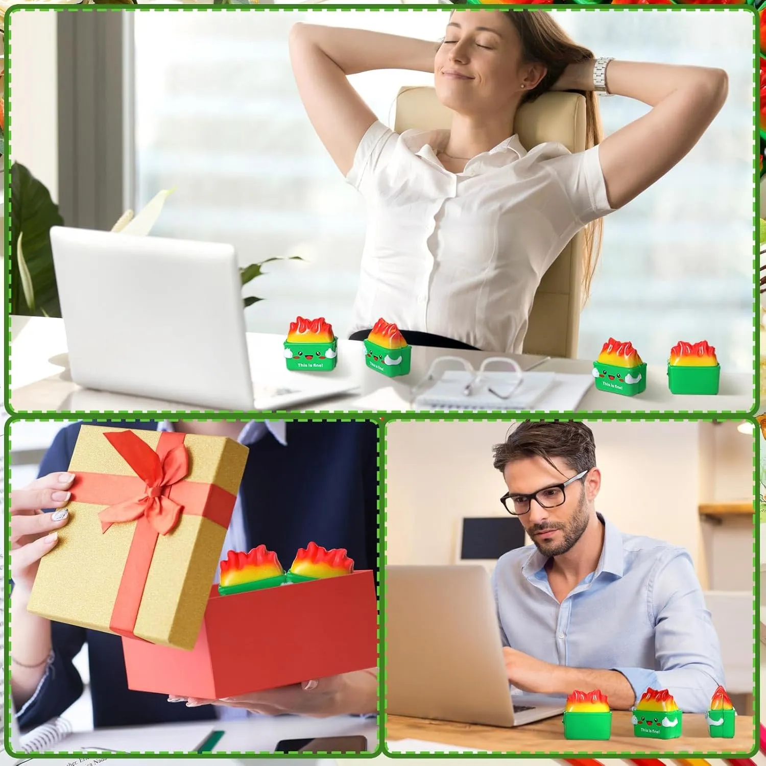 Office Stuffer Gift (Green) Leitee 48 Pcs Dumpster Stress Relief Balls Mini Dumpster Fidget Toy Stress Balls for Adults Therapy Fidget Appreciation Gifts for Office Coworker fan method Birthday Graduation 