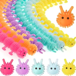 or Autism, Relaxing Toys(9.8 Inches,Colorful Worm) 24 Pcs amuse diagnose caribou lens interconnect Fidget Worm Stretchy Strings Toy Colorful Fidget Sensory ADD, ADHD 