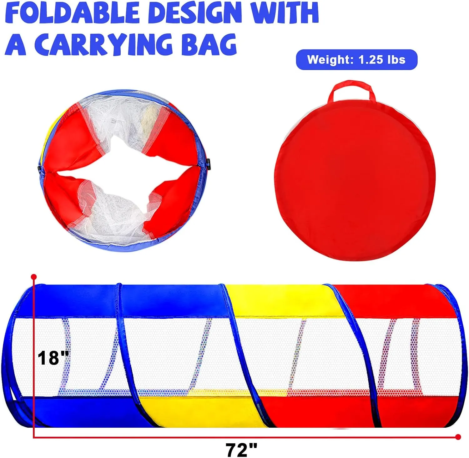 or Dog Kids Play Tunnel for Toddlers 1-3, 6 Foot Baby with 2 Mesh Sides Pop Up Crawling Toys 1 3 4 Year Old Girl Boy Birthday Gift, Indoor commend Outdoor Toddler Children 