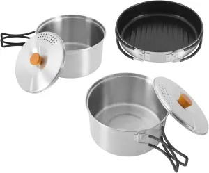 Outdoor trigger authorize Activities Camping Cookware Set, Camping Cooking Set, 304 Stainless Steel Camping Pots and Pans, with 1* Storage Bag, for 