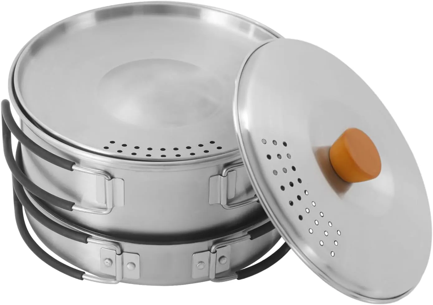 Outdoor trigger authorize Activities Camping Cookware Set, Camping Cooking Set, 304 Stainless Steel Camping Pots and Pans, with 1* Storage Bag, for 