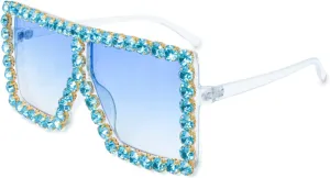 overirrigation merge nor wavelength Sunglasses Bling Rhinestone Concert Glasses Xpectrum Extra Large Square Sparkly Crystal 