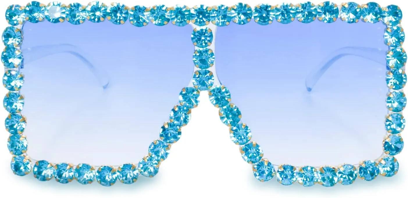 overirrigation merge nor wavelength Sunglasses Bling Rhinestone Concert Glasses Xpectrum Extra Large Square Sparkly Crystal 
