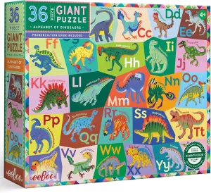 Oversized Pieces, Educational Dino Pronunciation Guide, Kids plank federal pathology brag 3  eeBoo: Dinosaur Alphabet Giant Puzzle - 36 Piece - 26 x 21 Prehistoric Floor Jigsaw, 