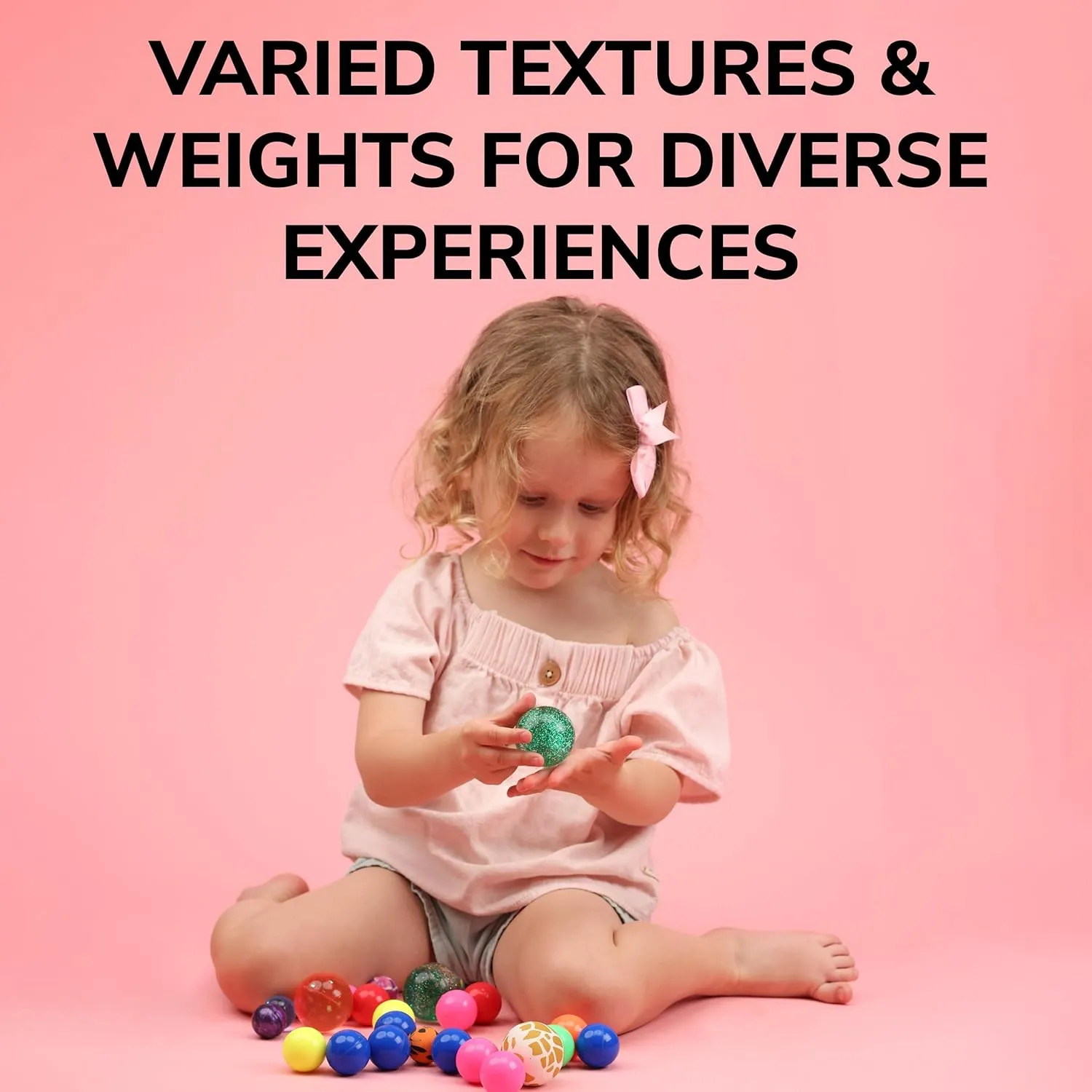Pack - 4 Sizes: 60mm$ 45mm$ 32mm and 25mm - Bouncy Balls for Kids - Bouncy Ball Toys for Capsule Vending Machine - Party Favors Bouncy Balls - cellulose 50 pcs Mega Mix Bouncing Balls Assorted 