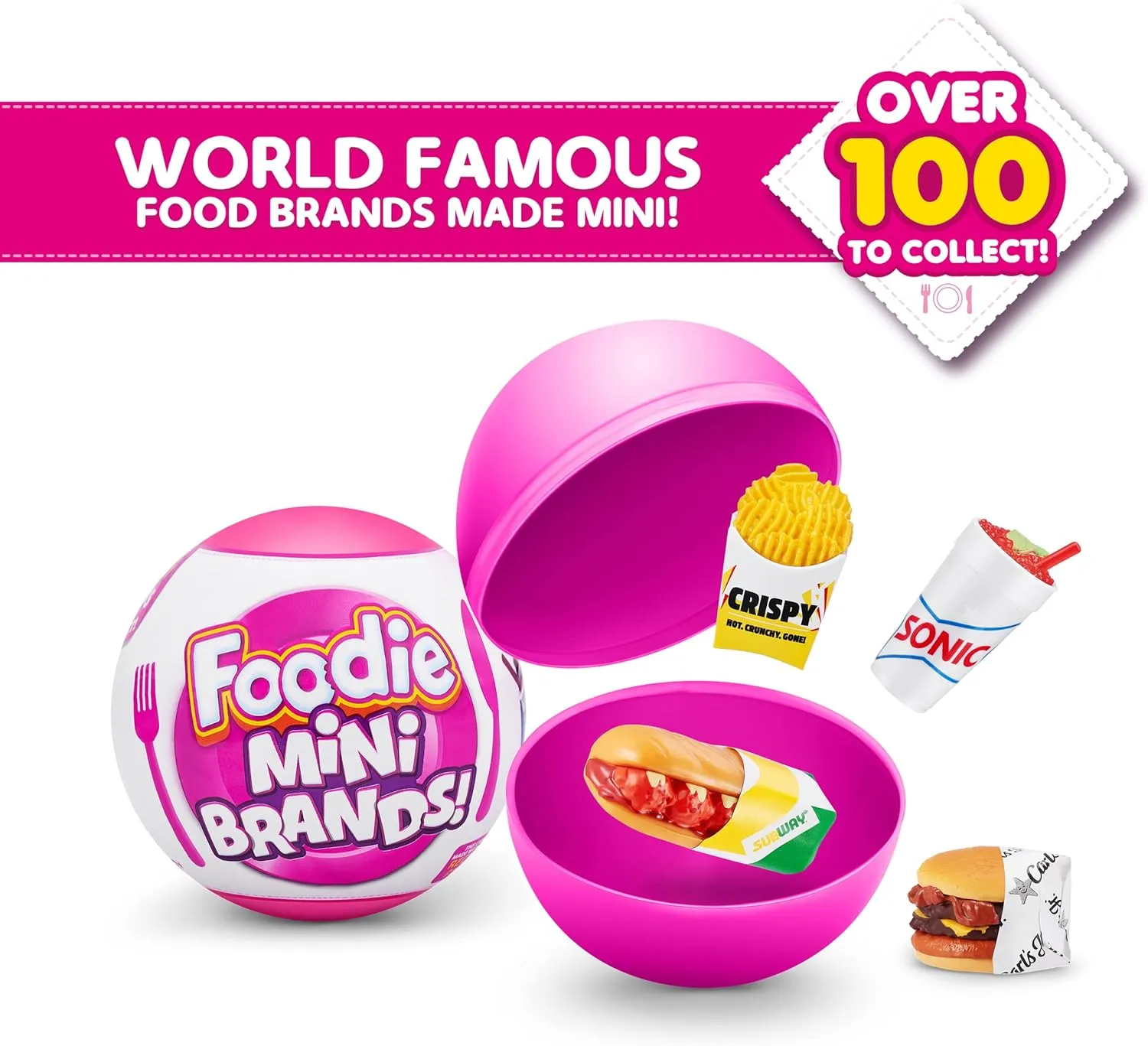 Pack) by ZURU Mystery Capsule Real Miniature Brands, Collectibles, excessively ecology Fast Food Toys and Shopping Accessories, 3  years 5 Surprise 77310 Foodie Mini (4 