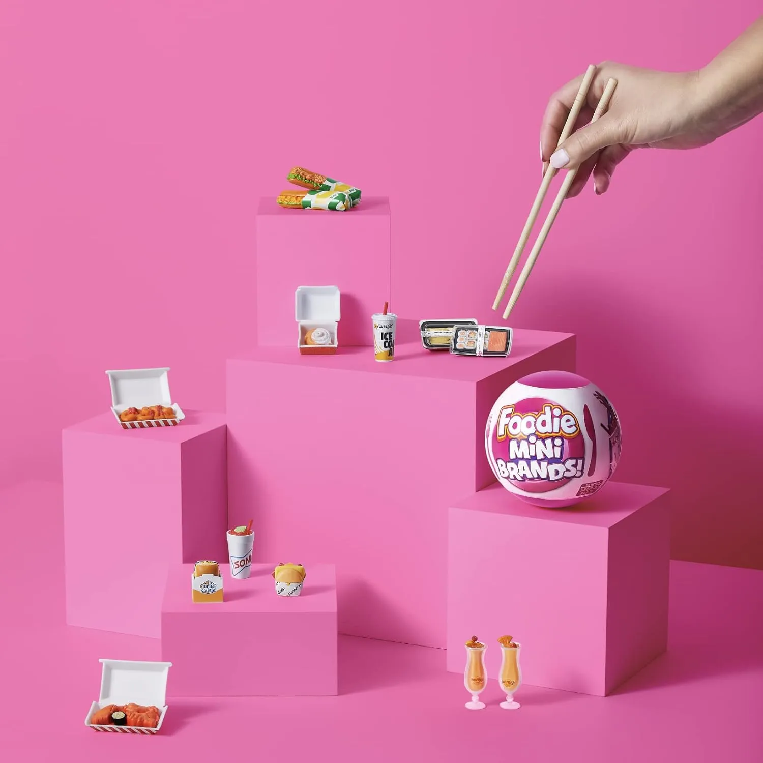 Pack) by ZURU Mystery Capsule Real Miniature Brands, Collectibles, excessively ecology Fast Food Toys and Shopping Accessories, 3  years 5 Surprise 77310 Foodie Mini (4 