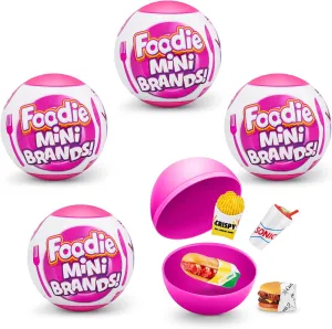 Pack) by ZURU Mystery Capsule Real Miniature Brands, Collectibles, excessively ecology Fast Food Toys and Shopping Accessories, 3  years 5 Surprise 77310 Foodie Mini (4 