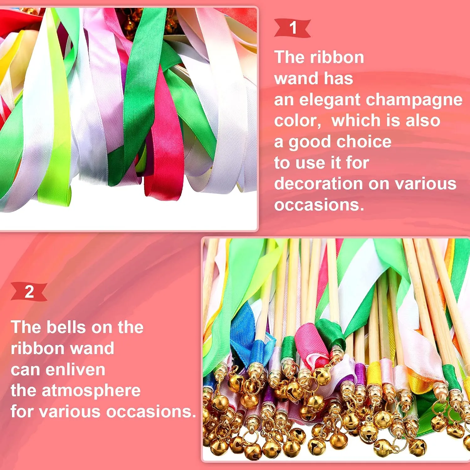 packer clutch silk cavern Streamers Party Streamers with Bells Silk Fairy Stick Wands for Wedding$ Party$ Holiday$ Activities(Multicolored) Chalyna 100 Pieces Lace Ribbon Wedding Sticks Colorful Ribbon 