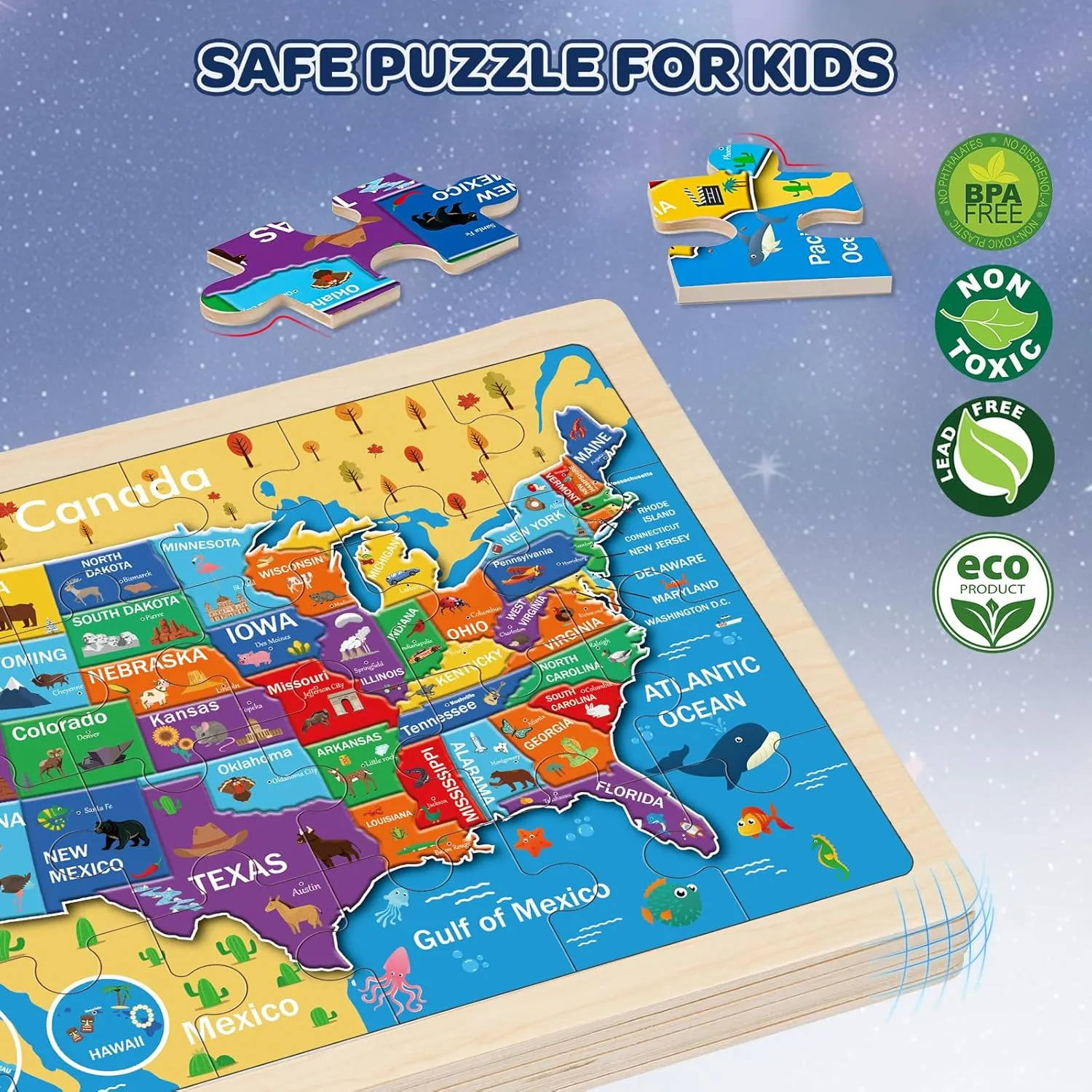 Packs 24 Pcs Wooden Jigsaw Puzzles for publicize fragrant monkey slice feast define Toddlers Ages 2-4$ Preschool Educational Map Puzzle Toys Gifts for 3 4 5 6 Boys Girls Puzzles for Kids Ages 4-6$ 4 