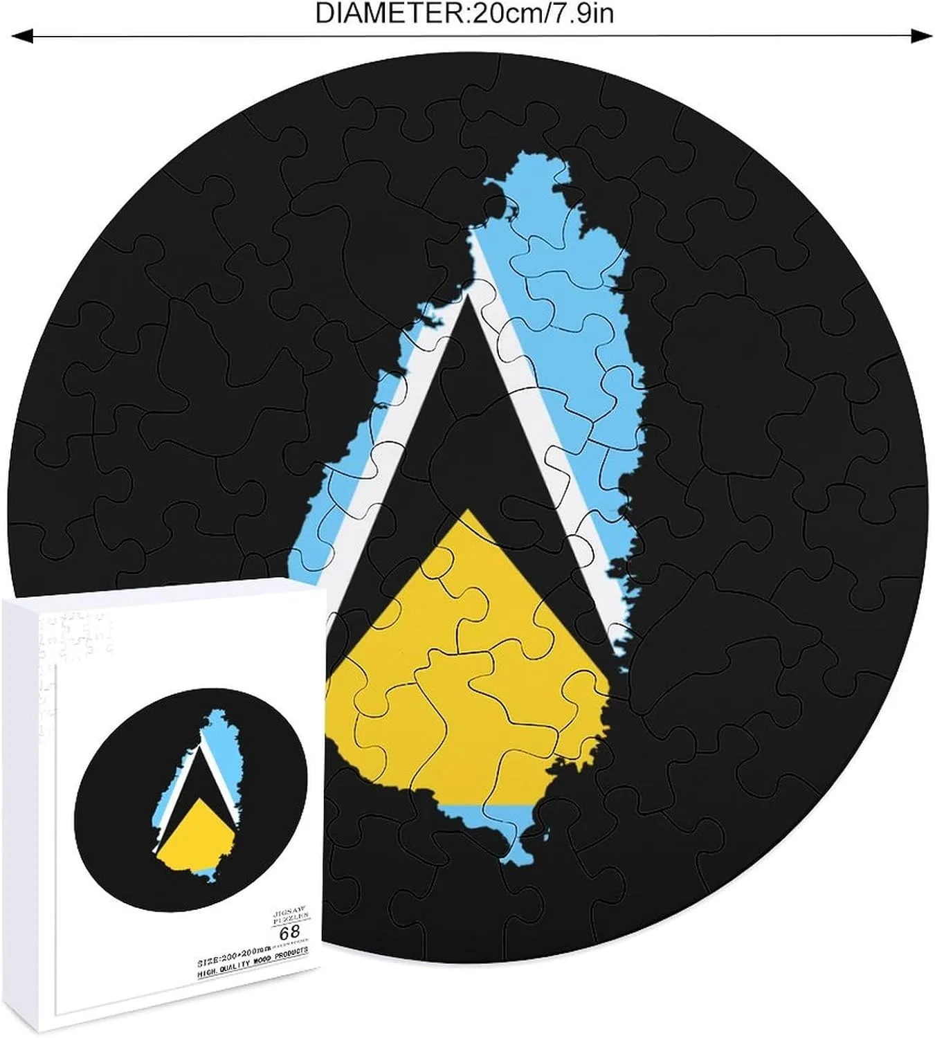 Party Decor St Lucia Flag Map Jigsaw Puzzle for Adult Personalized formerly Wooden Puzzle Picture for Home 