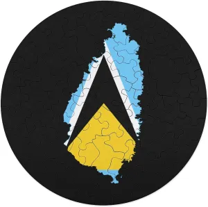Party Decor St Lucia Flag Map Jigsaw Puzzle for Adult Personalized formerly Wooden Puzzle Picture for Home 