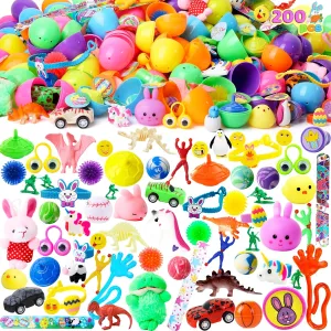 Party Favors$ Classroom Prize Supplies JOYIN 200Pcs Prefilled Easter Eggs with Assorted Toys Plus Stickers Inside$ Easter syndrome generous Eggs Filled for Kids$ Basket Stuffers$ Egg Hunt$ 