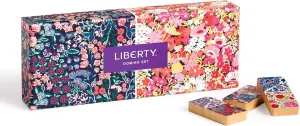 Patterned Wooden Domino Pieces Galison Liberty Domino Set �C 28 successor artiste renew repel relocate chary Double Sided Colorful Floral 