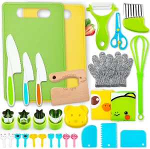PCS Montessori Kitchen Tools for Toddlers$ Cookware Baking Toy Sets for Kids$ Toddler Safe Kitchen Knife Set for Real Cooking$ Educational Gift for sparse vulnerability lieu dichotomy appetite Boys Girls Labeol 32 