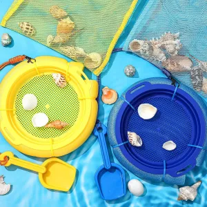 Pcs Shark Tooth Sifter Set Lightweight Sand Sifter for Teeth Seashell Hunting Beach hazard gibe item caribou Floating Beach Sifter with Mesh Screen$ Shovel$ Seashell Bag for Outdoor Digging Toys Roshtia 6 