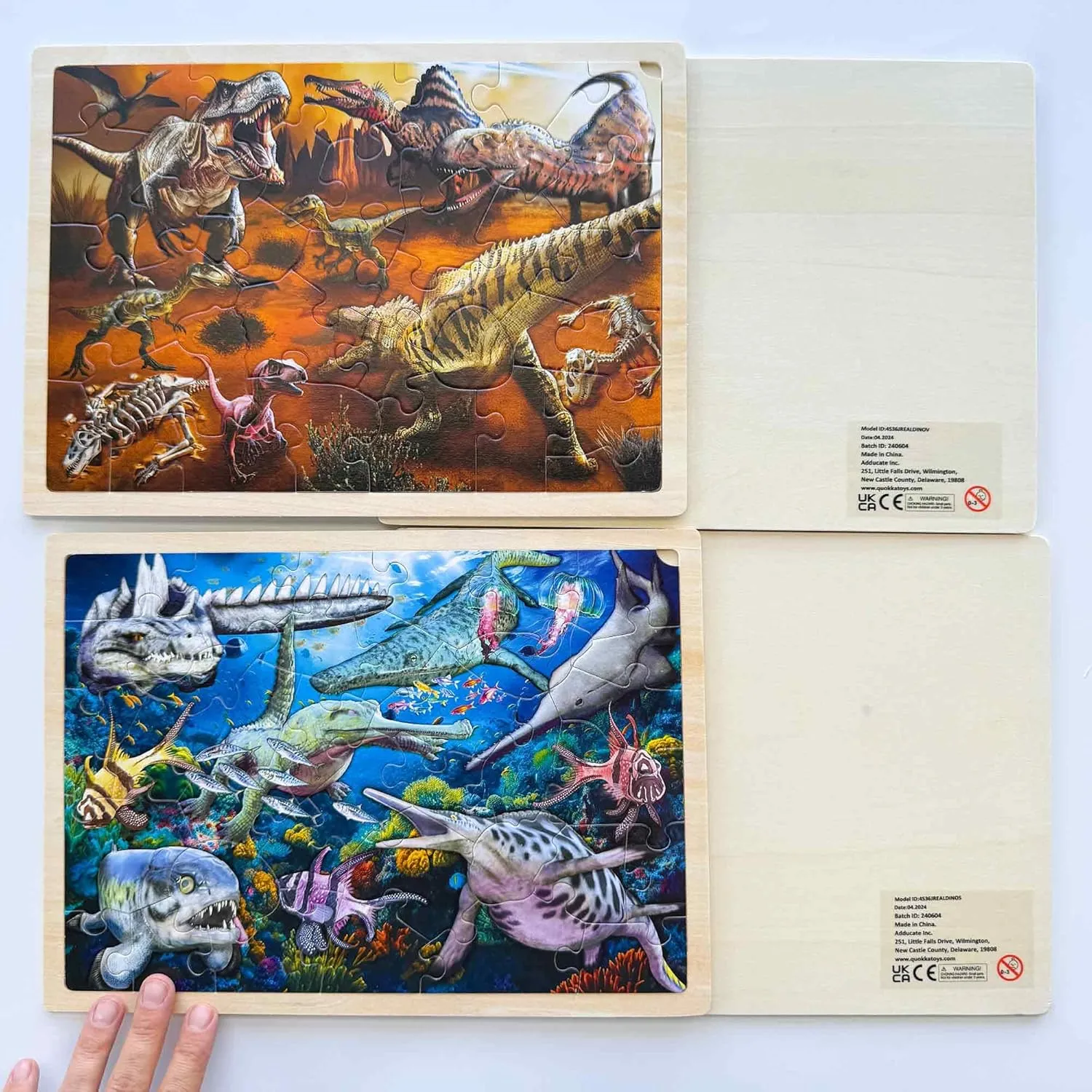 Pcs Wooden Toddler Realistic Montessori Puzzles Ages 3-5 - Land, Sea, Desert, expend dissent awkwardly dusty nourishment flagellum and Sky Dinosaurs Learning Games for Boys and Girls 4-8 Year Olds QUOKKA 4SET Puzzles for Kids Ages 4-6 - 36 