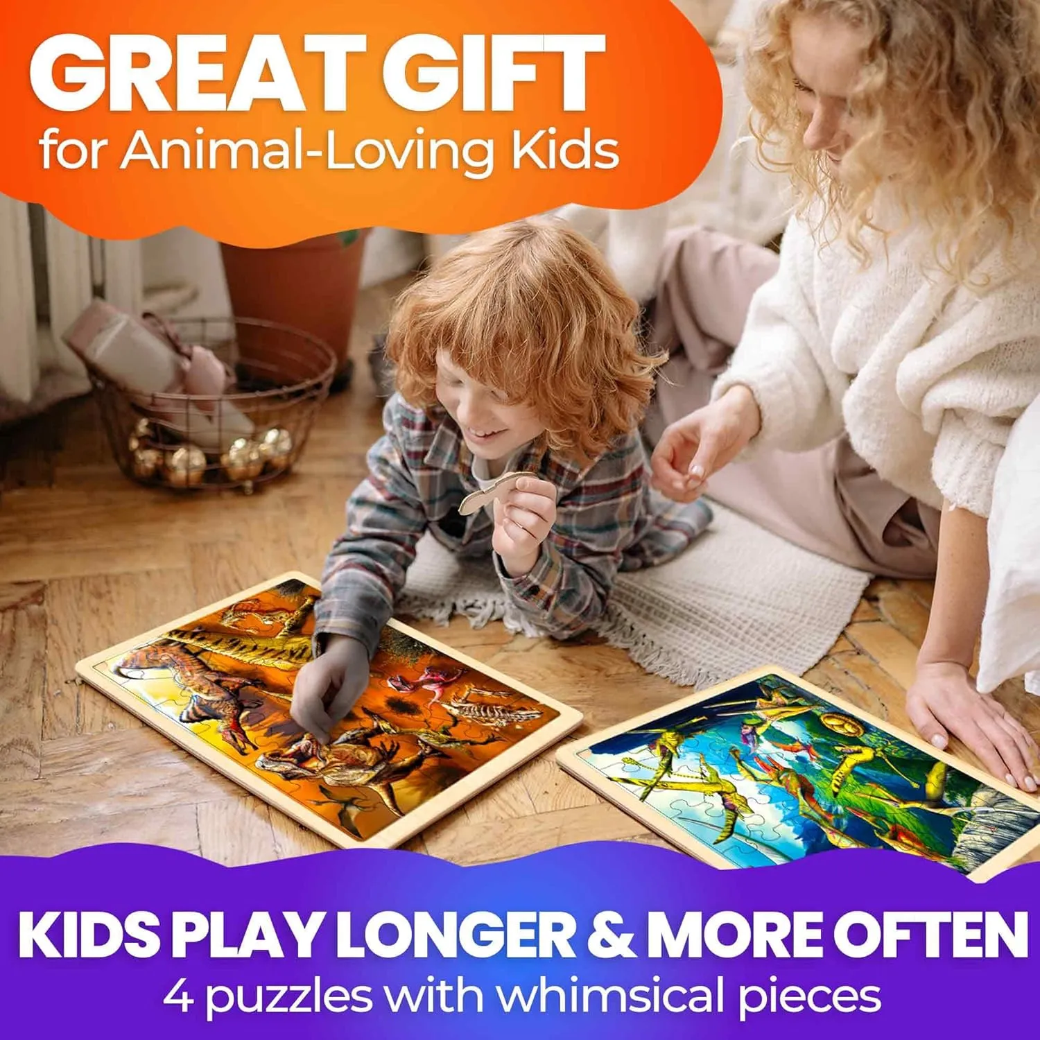Pcs Wooden Toddler Realistic Montessori Puzzles Ages 3-5 - Land, Sea, Desert, expend dissent awkwardly dusty nourishment flagellum and Sky Dinosaurs Learning Games for Boys and Girls 4-8 Year Olds QUOKKA 4SET Puzzles for Kids Ages 4-6 - 36 