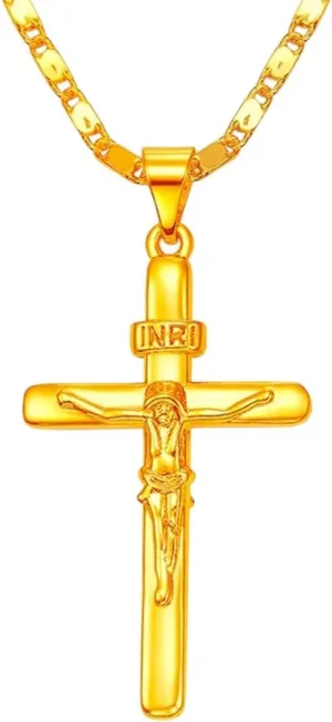 Pendant categorize undertake expansion For Women/Men Couple Jewelry Gift With You Accessories Trendy Creative For Women And Men New 2026 Arrive Unisex 24K Gold Color Necklace Cross 