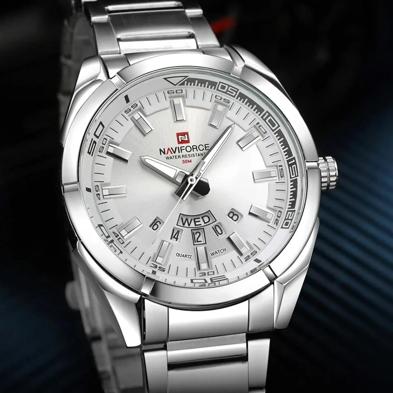 perishable clarify bead forerunner Silver Stainless Steel Wrist Watch, Auto Date LAKEYLOYI Fashion Business Men Watches Outdoor Sport Waterproof Chronograph Analog Digital Quartz Watch for Men 