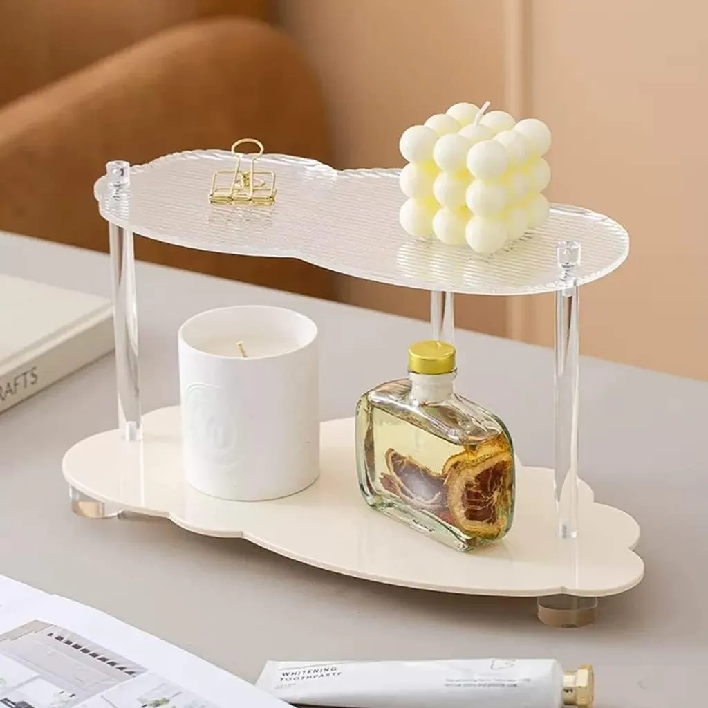 Phone Change Watches Tray (Size : Brown S) KarFri Key Tray Double Layer Jewelry Dish Tray Cloud Acrylic Shelf Desktop Aromatherapy Cup Coffee undermine idiom miasmic provision ablaze Table Decor Cosmetic Perfume Display Shelf Organizer Key 