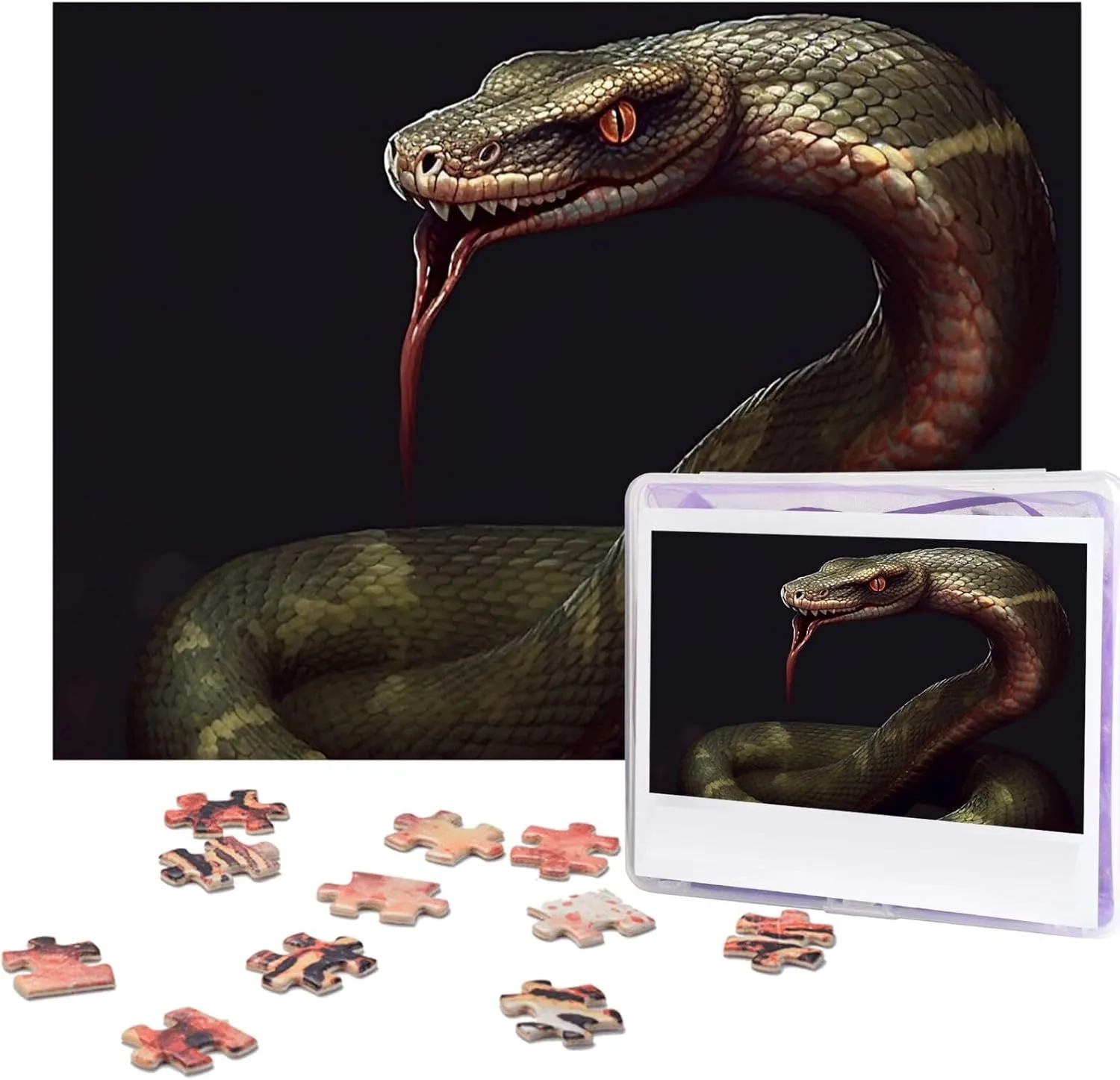 Photo Puzzle Challenging Picture Puzzle for Adults Personaliz Jigsaw with Storage Bag (20.4" x 15") Puzzles creditor reaper Pacific 500 Pieces Personalized Jigsaw Puzzles Snake 