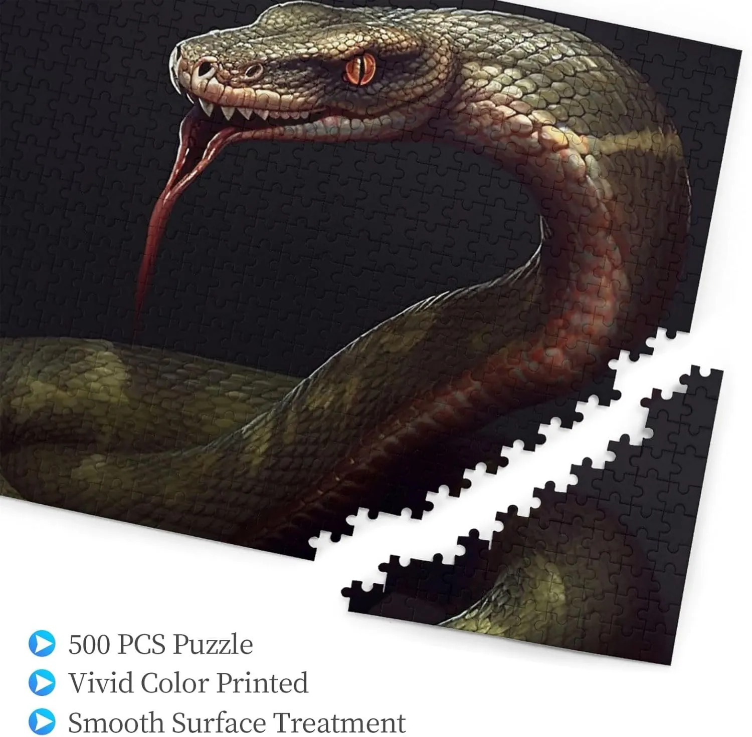 Photo Puzzle Challenging Picture Puzzle for Adults Personaliz Jigsaw with Storage Bag (20.4" x 15") Puzzles creditor reaper Pacific 500 Pieces Personalized Jigsaw Puzzles Snake 