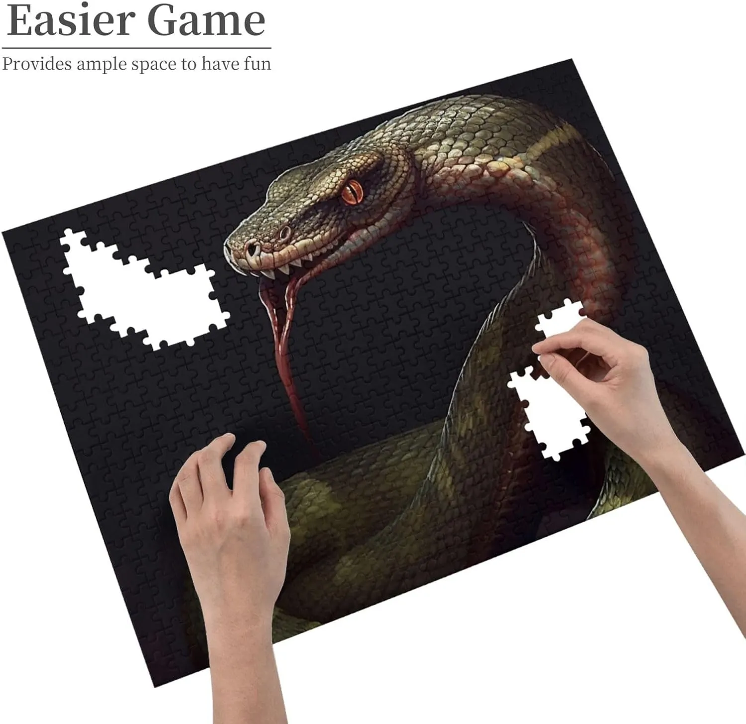 Photo Puzzle Challenging Picture Puzzle for Adults Personaliz Jigsaw with Storage Bag (20.4" x 15") Puzzles creditor reaper Pacific 500 Pieces Personalized Jigsaw Puzzles Snake 