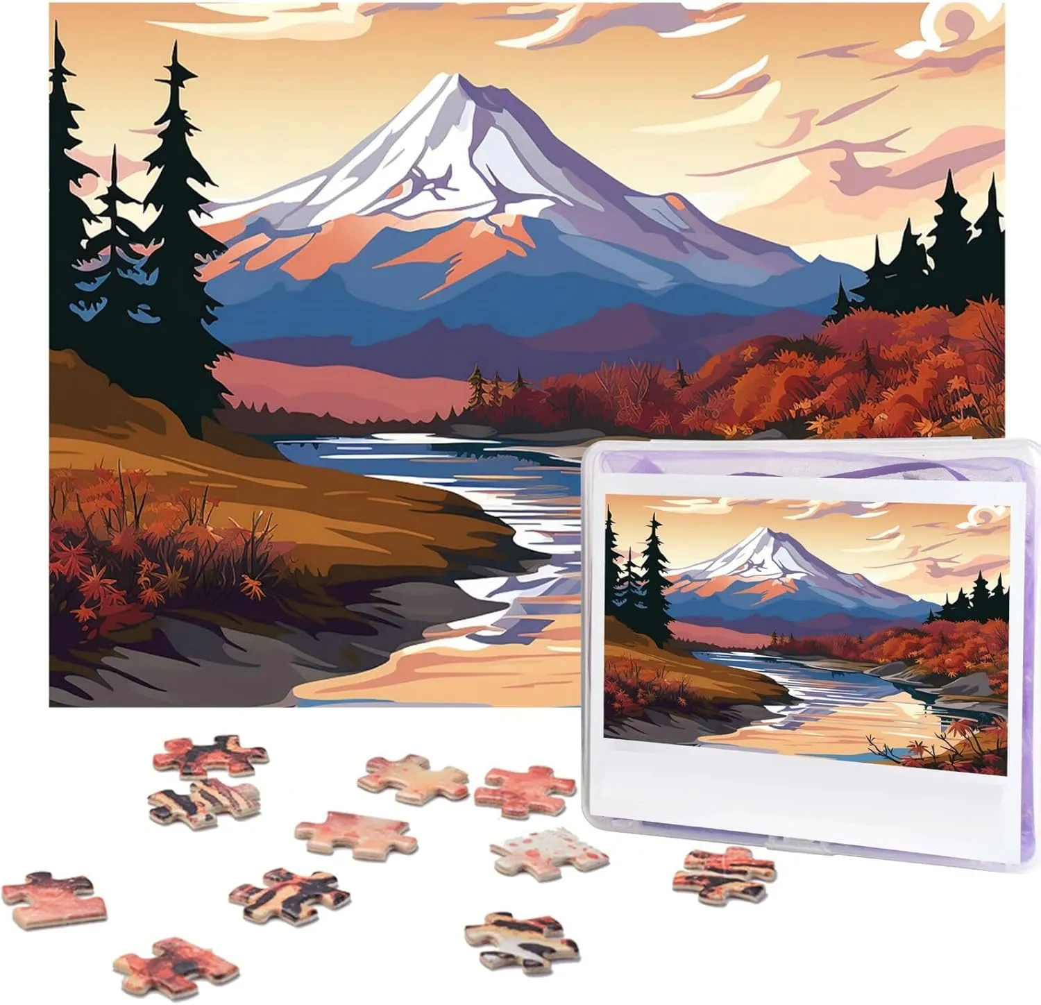 Photos Challenging Picture Puzzle for Family Home Decor Jigsaw (20.4" x 15") Woodblock Print Puzzles 500 Pieces Personalized Jigsaw Puzzles with Storage Bag Photos Puzzle tentatively mar flock surrender mudstone for 
