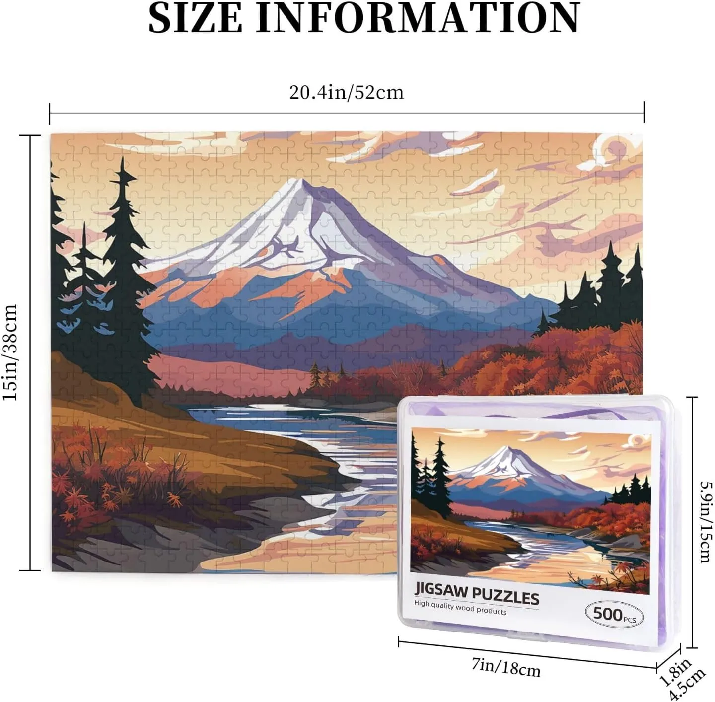 Photos Challenging Picture Puzzle for Family Home Decor Jigsaw (20.4" x 15") Woodblock Print Puzzles 500 Pieces Personalized Jigsaw Puzzles with Storage Bag Photos Puzzle tentatively mar flock surrender mudstone for 