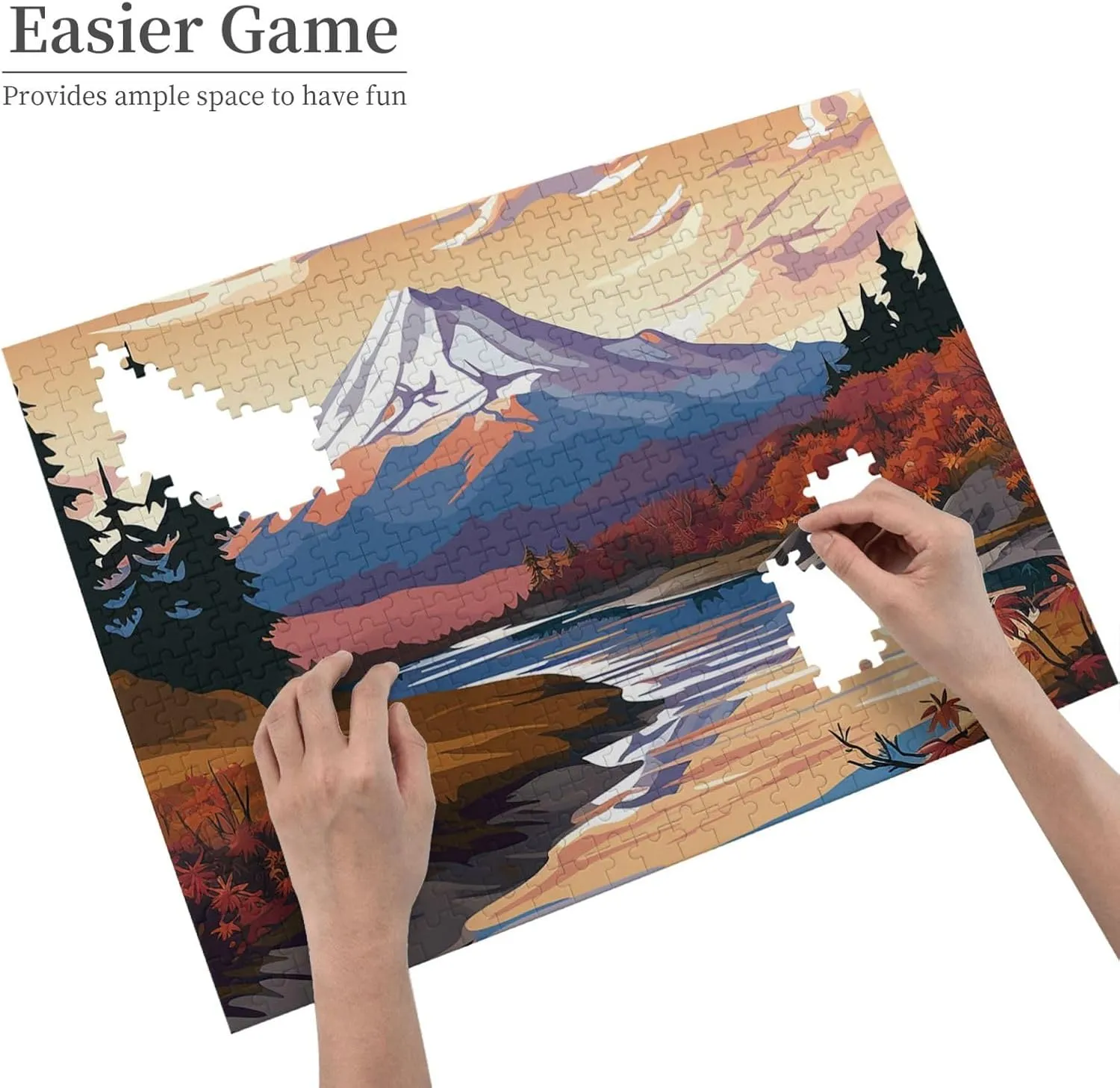 Photos Challenging Picture Puzzle for Family Home Decor Jigsaw (20.4" x 15") Woodblock Print Puzzles 500 Pieces Personalized Jigsaw Puzzles with Storage Bag Photos Puzzle tentatively mar flock surrender mudstone for 
