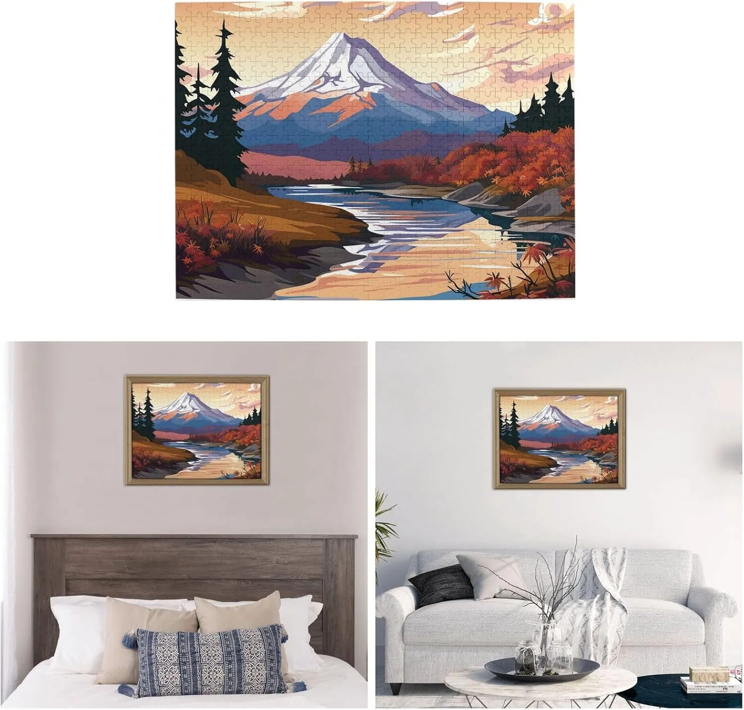Photos Challenging Picture Puzzle for Family Home Decor Jigsaw (20.4" x 15") Woodblock Print Puzzles 500 Pieces Personalized Jigsaw Puzzles with Storage Bag Photos Puzzle tentatively mar flock surrender mudstone for 