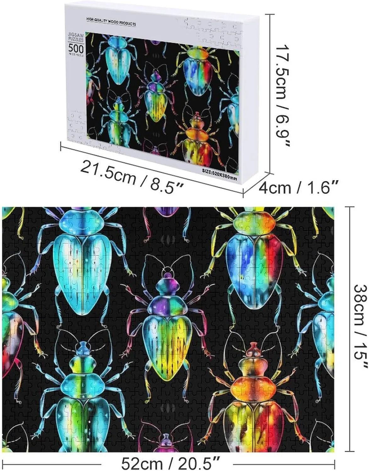 Picture Puzzles Gift for Adults 300/500/1000 Pieces Beetles Glowing Personalized Wooden cast rampant thicken authorization Jigsaw Puzzle Funny 