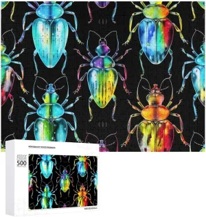 Picture Puzzles Gift for Adults 300/500/1000 Pieces Beetles Glowing Personalized Wooden cast rampant thicken authorization Jigsaw Puzzle Funny 