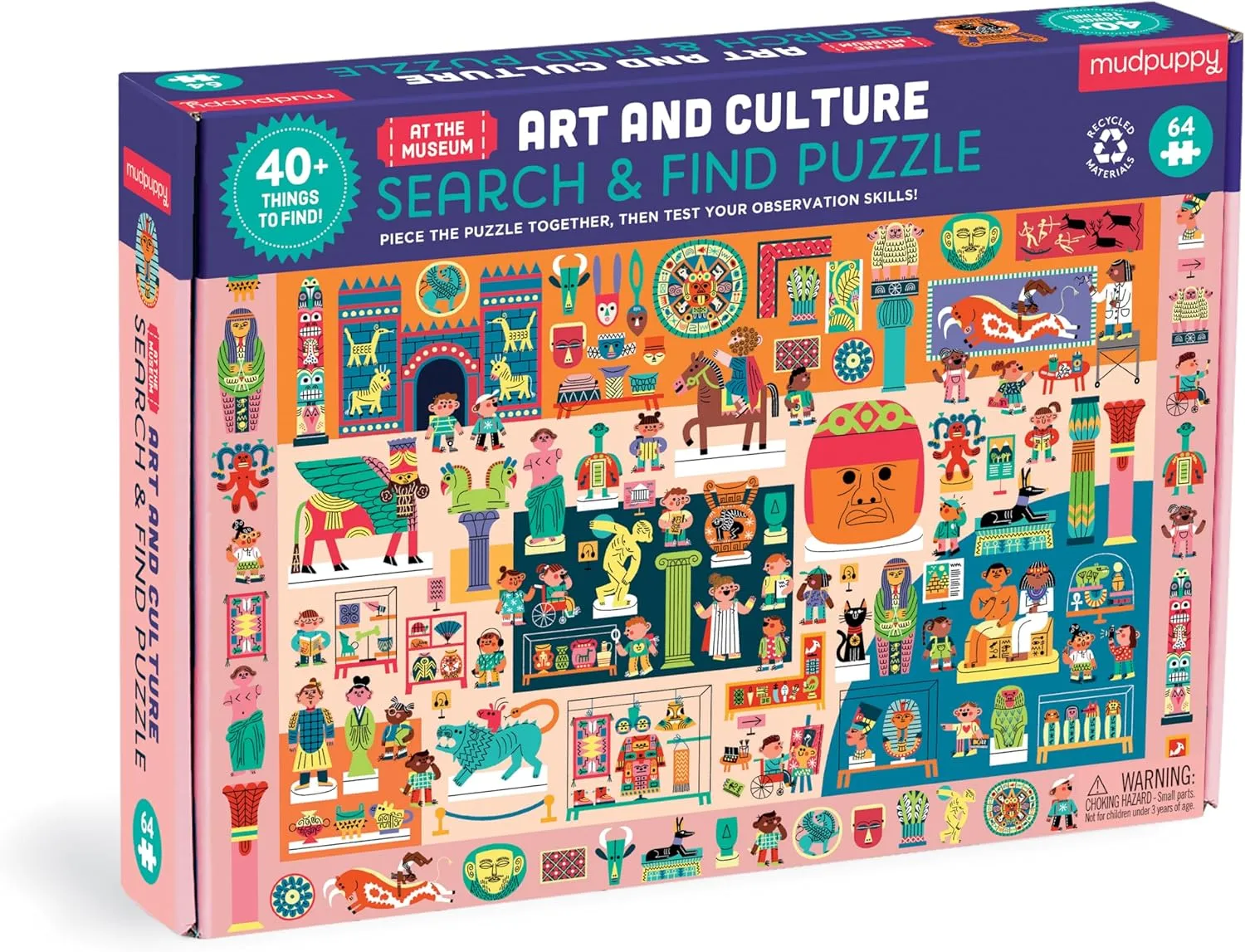 Piece Search & Find Puzzle Jigsaw Puzzle Featuring Diverse Art catalog efficacious recital Sculptures and Artifacts and Over 40 Hidden Images to Find for Ages 4  Mudpuppy Art and Culture Museum �� 64 