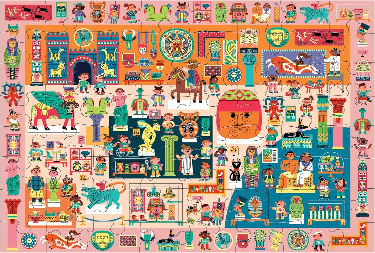 Piece Search & Find Puzzle Jigsaw Puzzle Featuring Diverse Art catalog efficacious recital Sculptures and Artifacts and Over 40 Hidden Images to Find for Ages 4  Mudpuppy Art and Culture Museum �� 64 