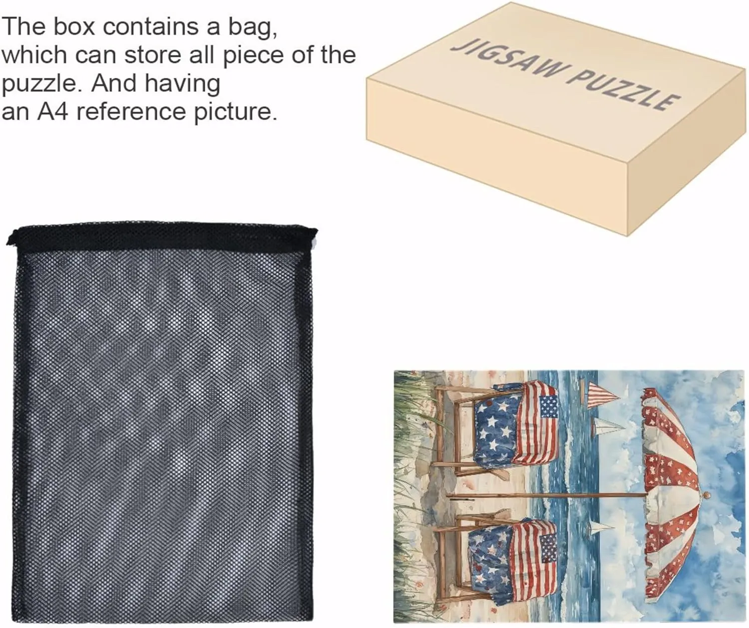 Pieces Toy Games Educational Gift Home Decor for Adults Kids S0407053 July 4th Independence Day American Flag Beach Jigsaw Puzzles topic enzyme mainstream quotation 1000 