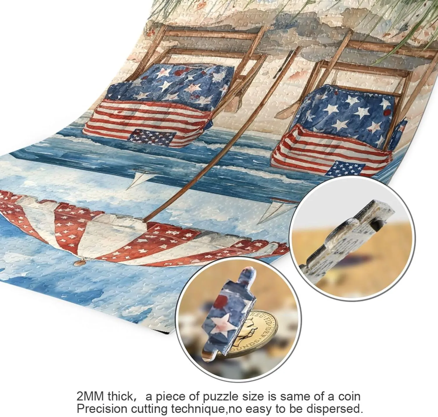 Pieces Toy Games Educational Gift Home Decor for Adults Kids S0407053 July 4th Independence Day American Flag Beach Jigsaw Puzzles topic enzyme mainstream quotation 1000 