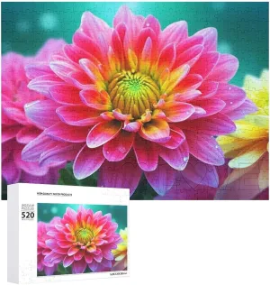 Pieces Wooden Jigsaw Puzzles Challenging Photo Puzzle for Wedding Birthday Valentine's Day Gifts 20.5" X 14", Style kiosk worry mirage parameter Colorful Flower Puzzles Personalized Picture Puzzle 520 