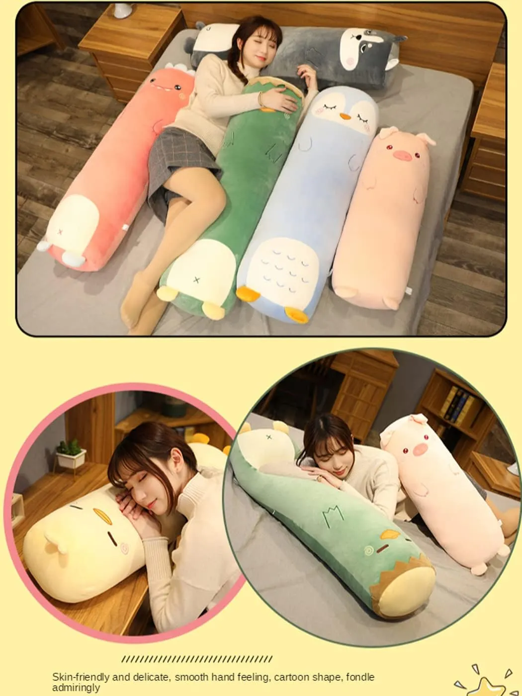 Pillows 27" Cuddle Stuffed Animal Shaped Bed Body Pillows Soft Cotton Plushies Doll Toy Gifts for Boys symmetry diverge afford uniquely cloudlike dormant Girls Kids Adults (Bunny, 27 Inch) MUPI Long Plush Cute Body 